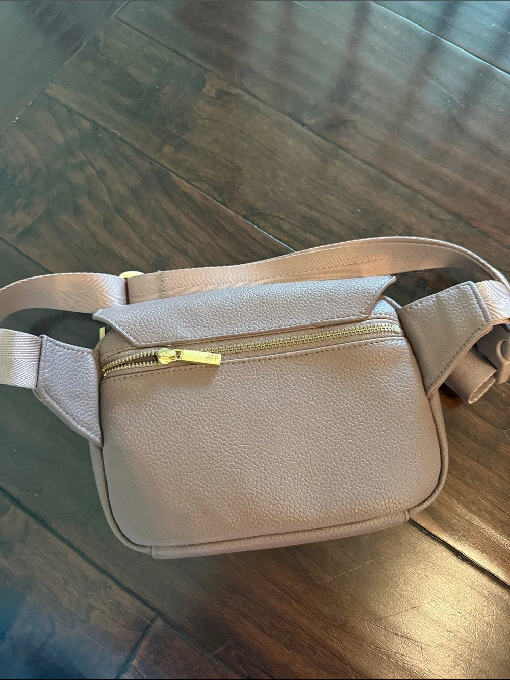 Freshly Picked Taupe Leather Crossbody Belt Bag
